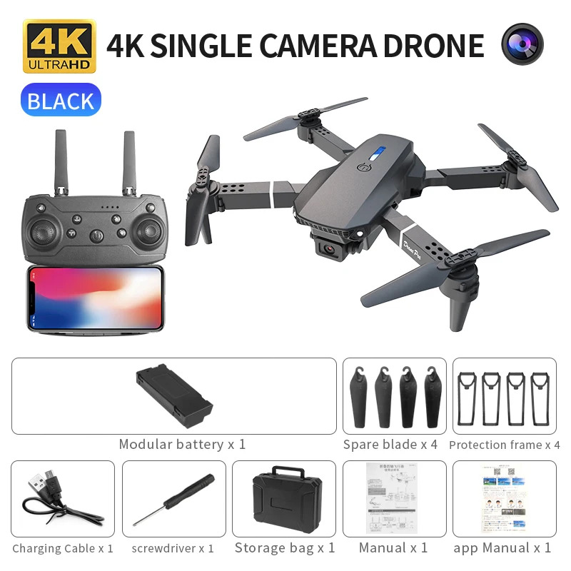 E88 ProIntelligent Folding Dro - Drone Camera 4K ulasan dan harga