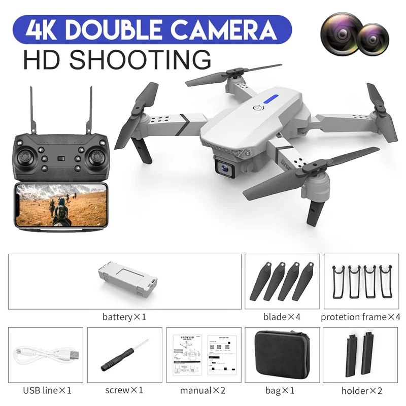 E88 ProIntelligent Folding Dro - Drone Camera 4K ulasan dan harga